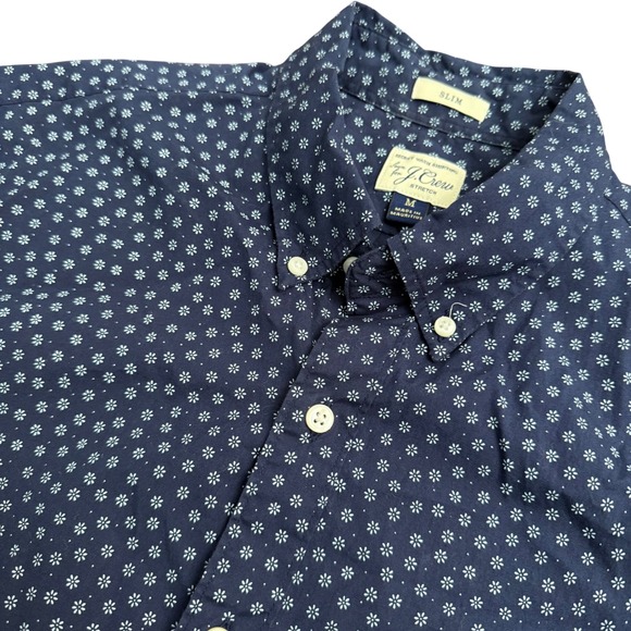 J.Crew Other - J.Crew Mens Slim Secret Wash Short Sleeve Button Down Shirt Navy Floral Size M